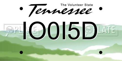 IO0I5D Tennessee License Plate