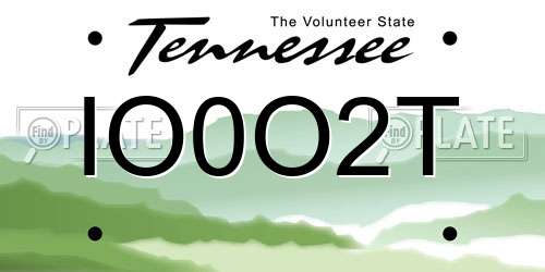 IO0O2T Tennessee License Plate