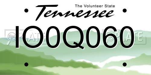 IO0Q060 Tennessee License Plate