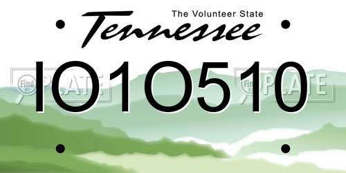 IO1O510 Tennessee License Plate