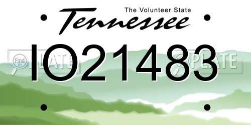 IO21483 Tennessee License Plate