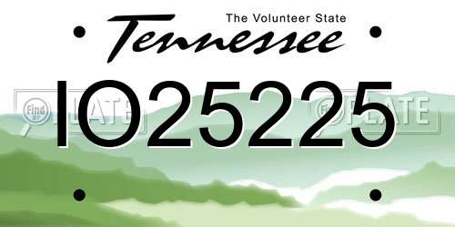 IO25225 Tennessee License Plate
