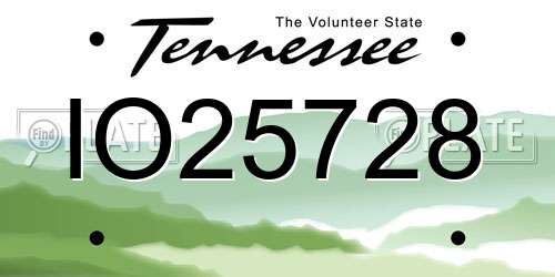 IO25728 Tennessee License Plate