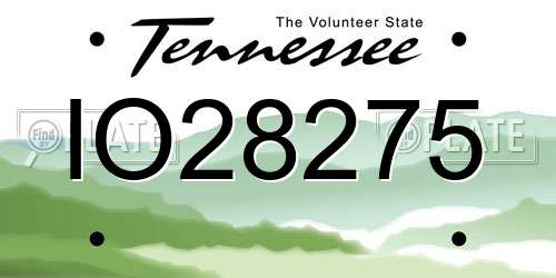 IO28275 Tennessee License Plate
