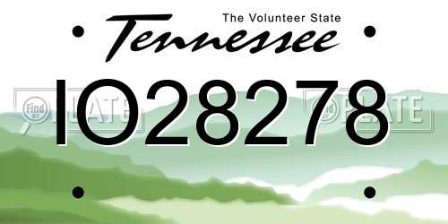 IO28278 Tennessee License Plate