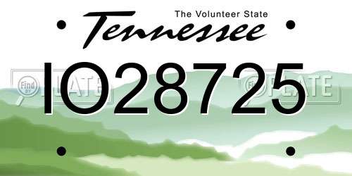 IO28725 Tennessee License Plate