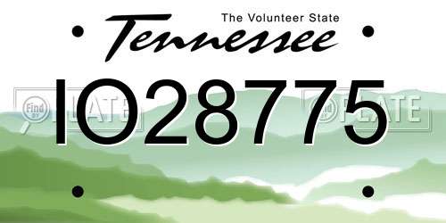 IO28775 Tennessee License Plate