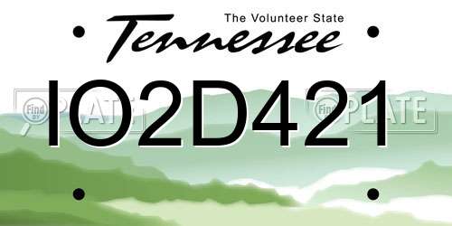 IO2D421 Tennessee License Plate