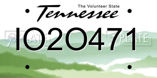 IO2O471 Tennessee License Plate