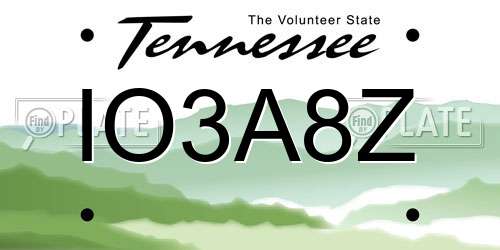 IO3A8Z Tennessee License Plate