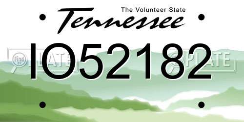 IO52182 Tennessee License Plate