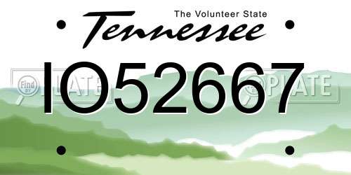 IO52667 Tennessee License Plate