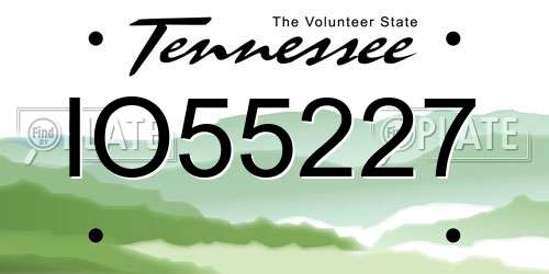 IO55227 Tennessee License Plate