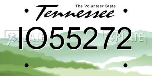 IO55272 Tennessee License Plate