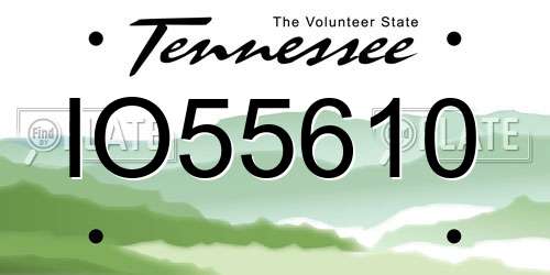 IO55610 Tennessee License Plate