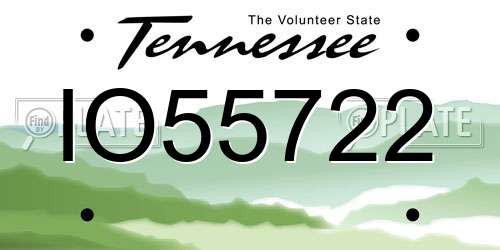 IO55722 Tennessee License Plate