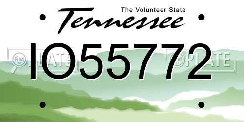 IO55772 Tennessee License Plate