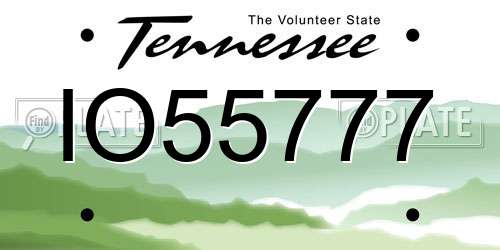 IO55777 Tennessee License Plate