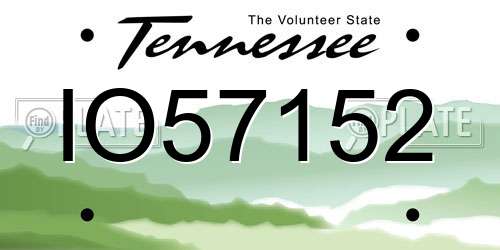IO57152 Tennessee License Plate