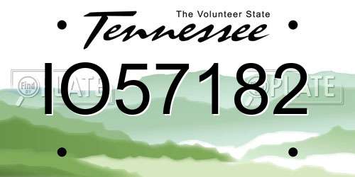 IO57182 Tennessee License Plate