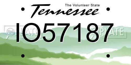 IO57187 Tennessee License Plate