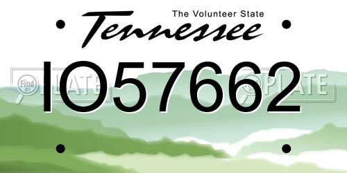 IO57662 Tennessee License Plate