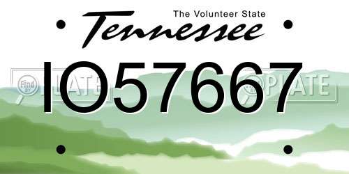 IO57667 Tennessee License Plate