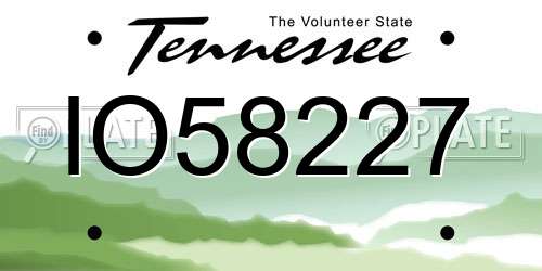 IO58227 Tennessee License Plate