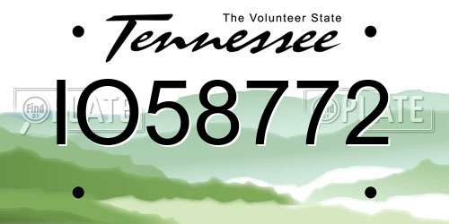 IO58772 Tennessee License Plate
