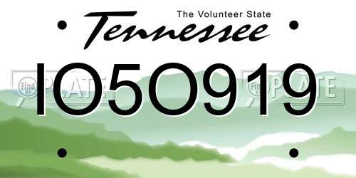 IO5O919 Tennessee License Plate