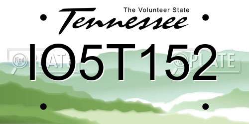 IO5T152 Tennessee License Plate