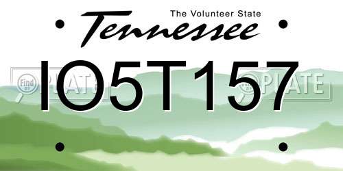 IO5T157 Tennessee License Plate