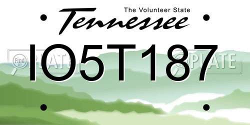 IO5T187 Tennessee License Plate