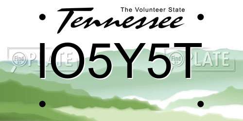 IO5Y5T Tennessee License Plate