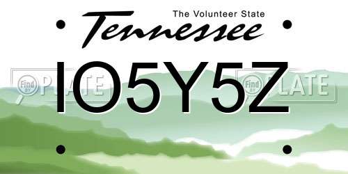 IO5Y5Z Tennessee License Plate
