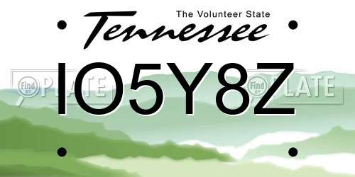 IO5Y8Z Tennessee License Plate