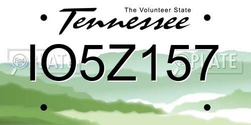 IO5Z157 Tennessee License Plate