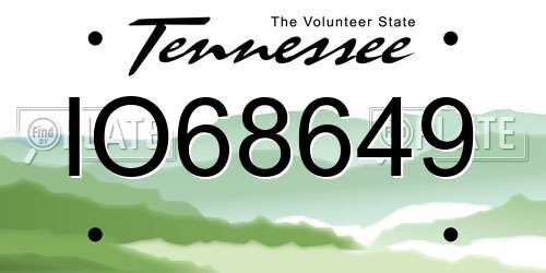 IO68649 Tennessee License Plate
