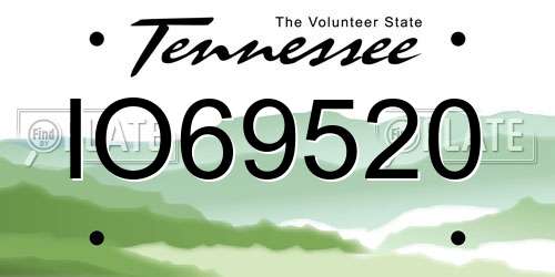 IO69520 Tennessee License Plate