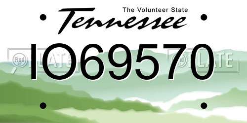 IO69570 Tennessee License Plate
