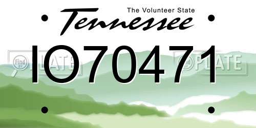 IO70471 Tennessee License Plate