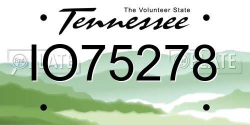 IO75278 Tennessee License Plate