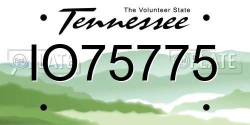 IO75775 Tennessee License Plate