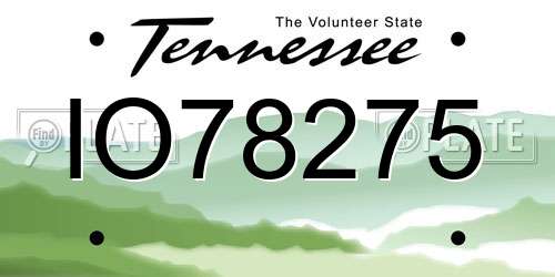 IO78275 Tennessee License Plate