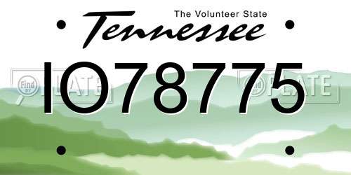 IO78775 Tennessee License Plate
