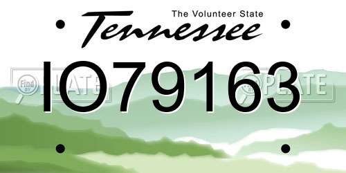 IO79163 Tennessee License Plate
