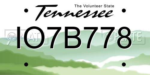 IO7B778 Tennessee License Plate