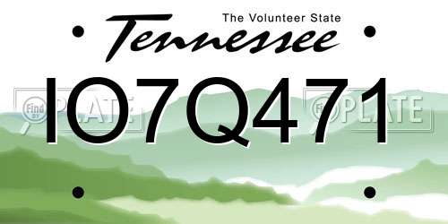 IO7Q471 Tennessee License Plate