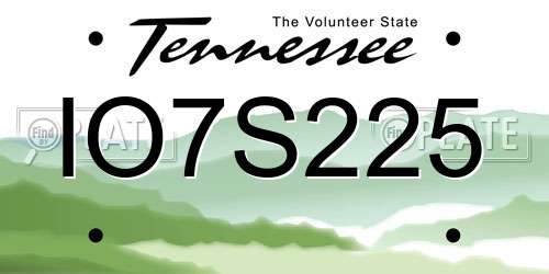 IO7S225 Tennessee License Plate