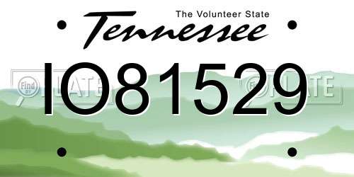 IO81529 Tennessee License Plate